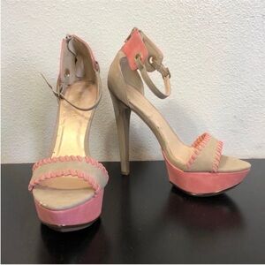 Shoe Republic Tan Pink High Heels
